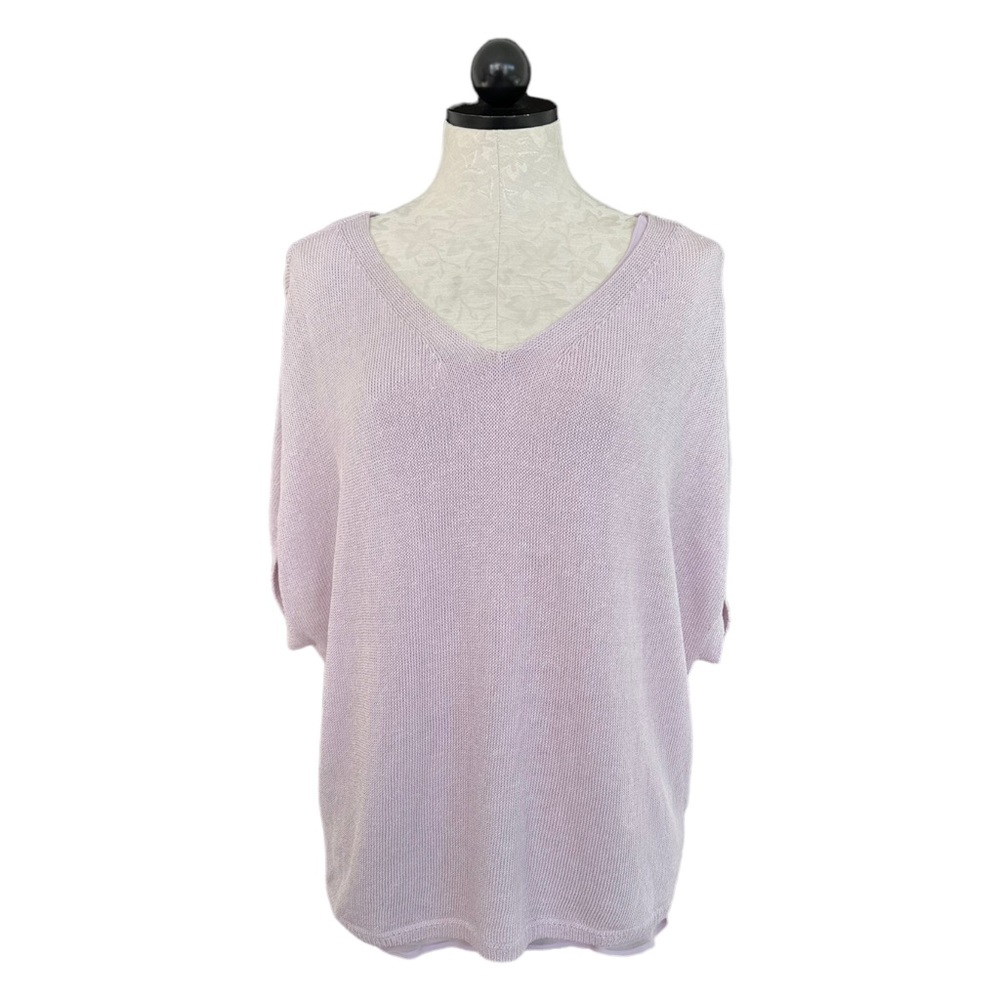 Nic and Zoe Lived In Layered Look Top Linen Blend Lavender Lilac NEW Size Medium
